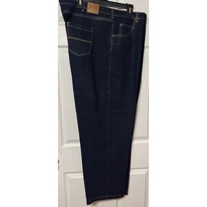 Duke Authentic‎ Fit Mens Dark Wash Indigo Stretch Straight Leg Jeans 44L
